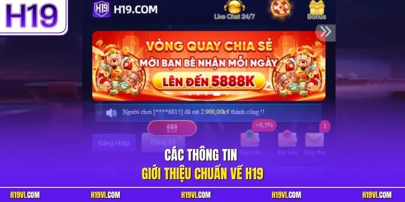 Các thông tin giới thiệu chuẩn về H19